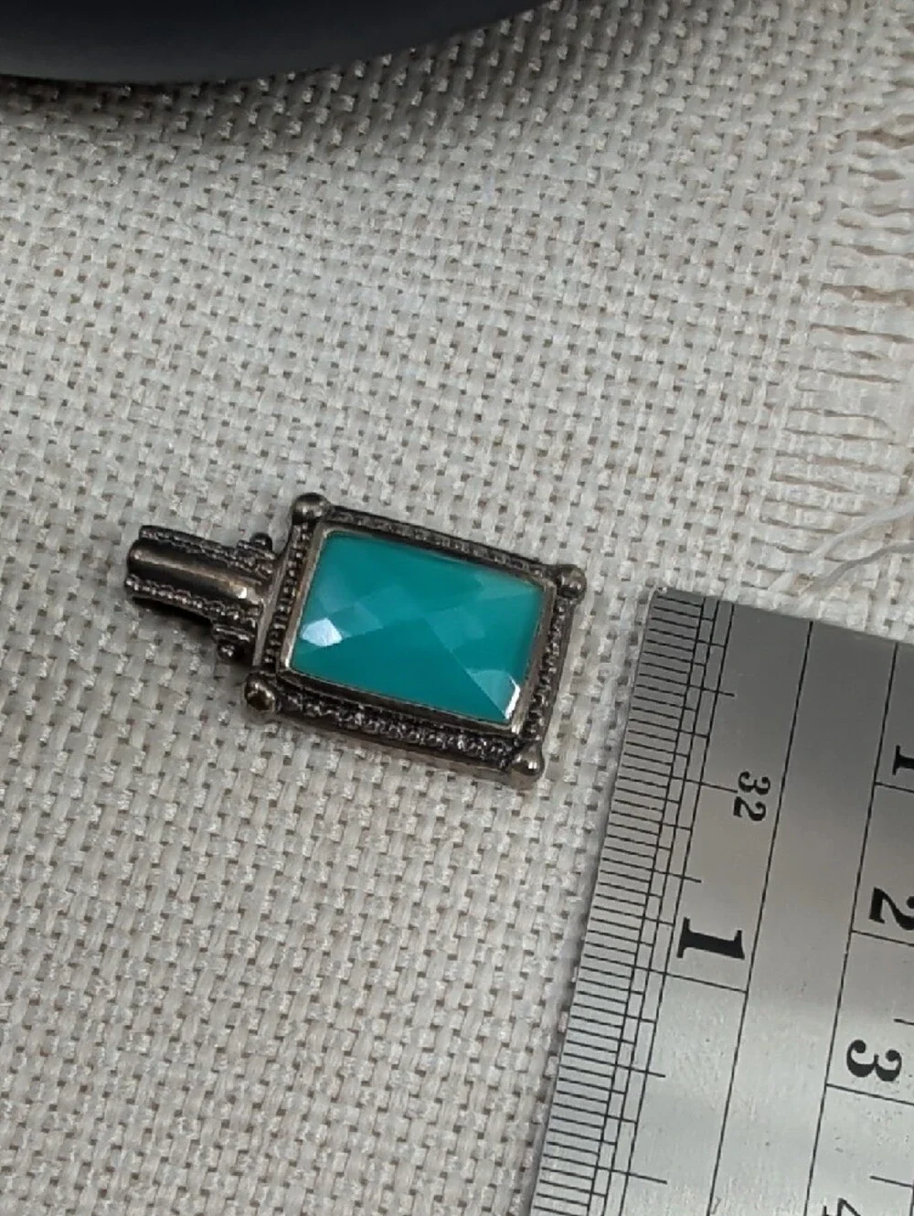 Whitney Kelly WK 925 Sterling Silver Turquoise Doublet Pendant Estate - Picture 6 of 17